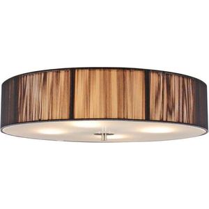 QAZQA drum rope - Moderne Plafondlamp met kap - 4 lichts - Ø 500 mm - Donkergrijs - Woonkamer | Slaapkamer