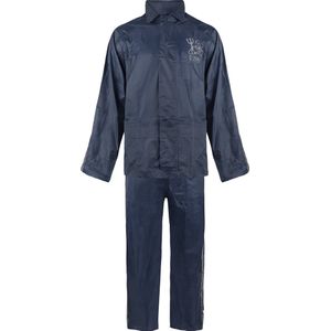 C-Line Regenpak met Capuchon - Blauw - Reflecterend  - Nieuw Model - Volwassen maat M