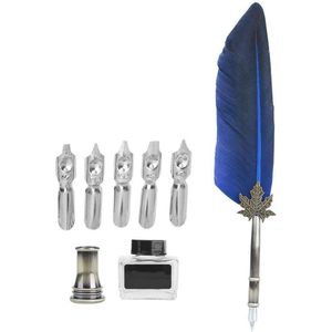 Schrijfveer feestdagen Kerstmis verjaardagscadeaus met 5 pennen geschenkdoos blauw .