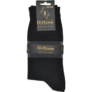 Heren sokken - 2 paar - dunne sokken - 100% katoen - Egyptische katoen - naadloos - zwart - heren maat 39/42 M