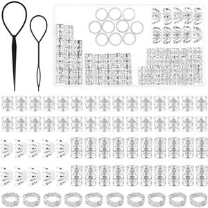 72 stuks metalen kralen voor dreadlocks en vlechten - houten Vikingen spiralen - haaraccessoires in zilver