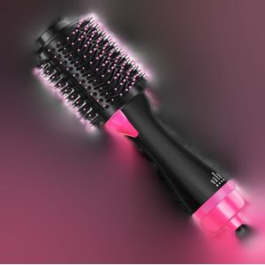 Haardrogerborstel 4 in 1 Föhn Styler Vrouwen Krultang Negatieve Ionen Heteluchtborstel met Haarclip Massagekam en Opbergtas voor Snel Drogen van Steil Krullend Haar