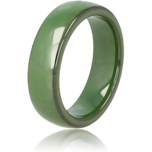 My Bendel Onbreekbare keramieken ring groen 6 mm - Mooi blijvende keramische groene ring - Onbreekbaar - Met luxe cadeauverpakking