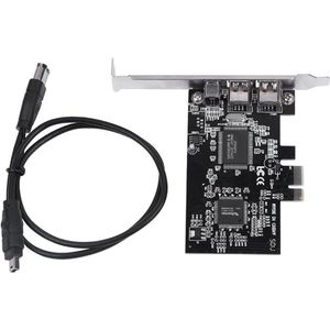 PCI-Express FireWire 1394a-IEEE-1394-controllerkaart met Firewire-kabel voor snelheid 800 Mbps .