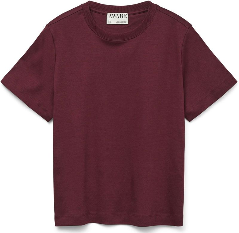 Vero Moda - T-shirt Awnaima Ss O-neck - Zinfandel - Dames