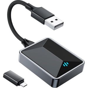 2 in 1 Draadloze Adapter voor Android Auto & A-pple Carplay - Plug-and-Play - Lage Latentie - 5.8 GHz Chip - Compatibel met Auto's vanaf 2016+ IOS Carplay Dongle