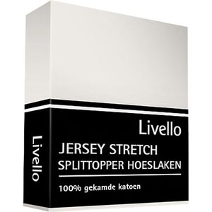 Livello Hoeslaken Jersey splittopper Offwhite 160x200/210