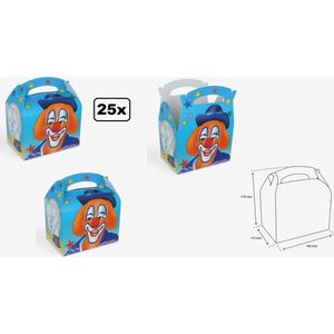 25x Menu box Happy kids Circus - Biologisch afbreekbaar - menu box take away restaurant festival thema party friet hamburger