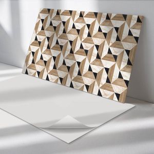 Wallfluent Vinyl Wandpaneel - Geometrisch tegelpatroon Wandpaneel PVC - 120 cm x 60 cm - Bruin Vinyl Wandpaneel - Set van 1 - Rechthoekig Wandbekleding Vinyl - Texturen Wandpaneel - Zelfklevend Wandpaneel - Wandpaneel Keuken en Badkamer