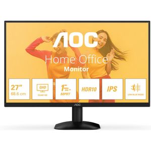 AOC Q27B35E - QHD Monitor - 27 inch - IPS - 2560 x 1440 Pixels - 1 ms Responstijd