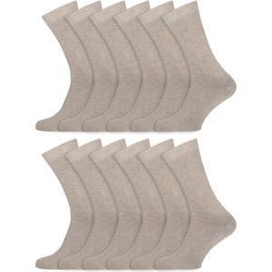 Bamboe sokken | Voor gevoelige huid | Merk: Basset | Kleur: Beige | Maat: 35 t/m 46 | 12 Paar