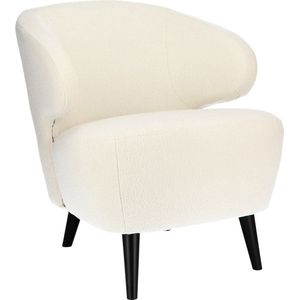 Fauteuil Beau - Stof Alpine Ivory - Poot Zwart