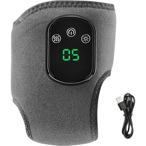 longziming -Elektrische Verwarmde Enkelband – 5 Warmteniveaus & 3 Massagestanden – Infrarood Compressie – USB Oplaadbaar – Grijs – 1 Stuk