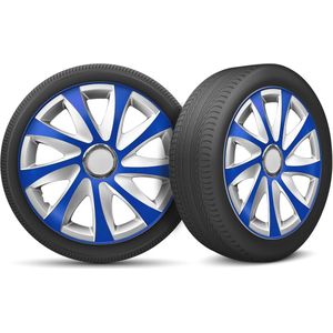 Universele Wieldoppen Set van 4 voor Stalen Wielen - 13 Inch Zilverkleurig