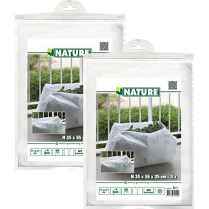 Nature plantenhoes - 6x stuks - balkonbak - 35 x 55 x 25 - wit - anti-vorst planten beschermhoes