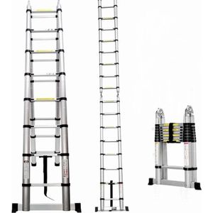Tumex - Telescoopladder - Telescopische Ladder - Draagbaar - Max 150kg - 3.8M Uitschuifbaar