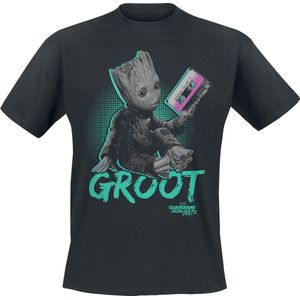 Guardians Of The Galaxy Neon Groot Heren T-shirt - zwart - M
