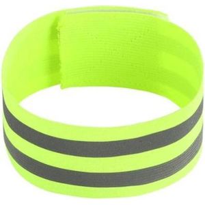 1 Stuk - Reflecterende armband - Hardloopband - Lichtgevende armband voor sporten - Fluorescerend Groen - Verlichting armband - Wandelen - Klittenband - Reflecterende band
