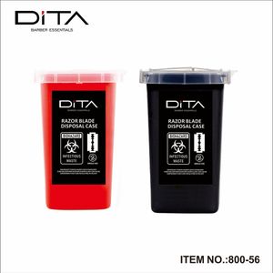 Dita Barber Essentials Razor Blade Disposal case - container - 2x - black and red