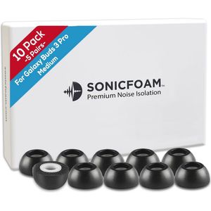 Premium Geluidsisolatie Schuim Oordopjes - Vervangende Opzetstukken voor Galaxy Buds 3 Pro, 10 Stuks