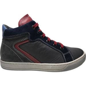 Naturino - Kinsley - mt 29 - veter/rits hoge lederen sneakers - grijs/navy