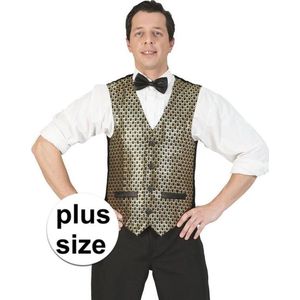 Grote maat goud/zwart verkleed gilet voor heren - Plus size carnaval verkleed accessoire voor volwassenen XXXL/XXXXL
