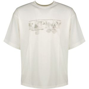 Replay Mmg340.000.23454 T-shirt Met Korte Mouwen Wit M Man