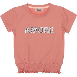DJ Dutchjeans - Meisjes t-shirt - Dusty rust - Maat 104