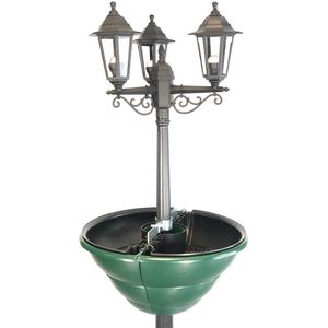 Lantaarnpaal Bloembak - Lanterna Groen - Groot Waterreservoir - Inclusief Opkweek Bak - Paalbeugel Ø 16cm
