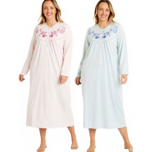 Lang katoenen nachthemd - set van 2
