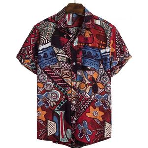 Overhemd Korte Mouw - Hawaii Blouse - Retro Blouse - Kleur 1 - Maat S