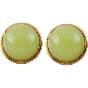 Behave - Oorbellen - Lime Groen / goudkleur - Oorstekers 1.3 cm doornsede