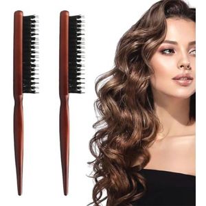 Haarborstelset voor Krullend en Stijlvol Haar – 2 Stuks Wildzwijnhaarkam en Borstelkam