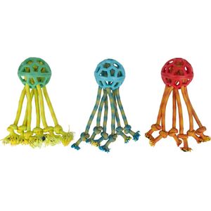 Pawise Play-N-Tug Rope Octopus – 1 Stuk - Hondenspeelgoed – Apporteer- en Kauwspeelgoed - Veelzijdig speeltje – Urenlang Speelplezier - voor Binnen en Buiten - Assorti