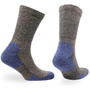 Norfolk - Merino wol en Bamboe mix Wandelsokken - Outdoor Zacht en Warme Sokken Dames met Demping - Merino wollen sokken - Strech+ Extra Wijde Boord - Bruin - Maat 35-38 - Alfie