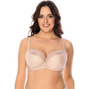 Vivisence dames beugelbeha 1045 kanten semi-verstevigde cupbandjes, beige, 85d