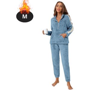 Nivard Joggingpak - Huispak - Volwassenen - Trainingspak - Comfortabel - Joggingsbroek - Tracksuit - Dames - Blauw - M