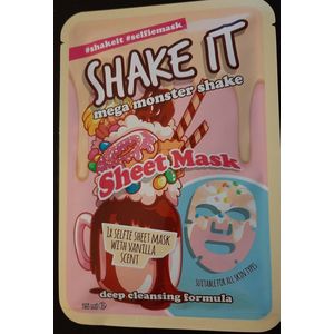 Shake it Selfiemask - milkshake vanille face mask - gezichtsmasker - deep cleansing tissue masker