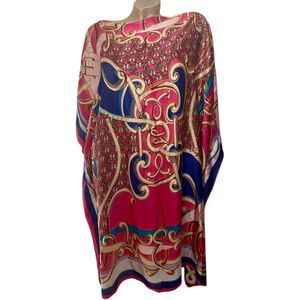 Kaftan -Tuniek - Jurk - Satijn van Viscose - Zijde Onesize 38-48 roze