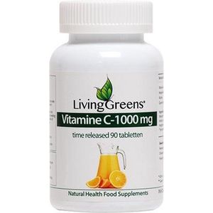 LivingGreens Vitamine C 90 tabletten, C1000, c1000mg,weerstand formule,vitamine C