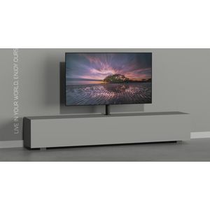 Cavus Mount 100B - Tv Meubel Inbouw Set - Ø 60 mm Kolom Trendy Zwart staal & VESA 200x200 Montageplaat