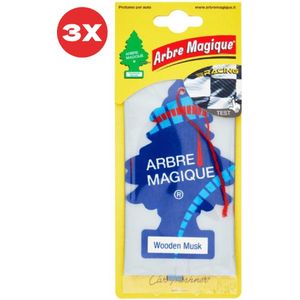 3 stuks Arbre Magique Geurboom luchtverfrisser voor in de auto Wooden Musk – Car Parfum – Geurboompje – Geurbooster – Wonderboom – Geurverfrisser – Nieuwe Auto – Autogeur – Autoparfum – Geurblad
