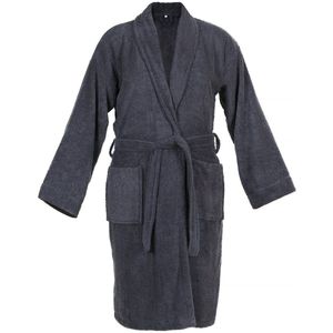 DoubleLife - Badjas - Anthracite - 100% Katoen waarvan 50% Gerecycled Katoen - GRS Gecertificeerd