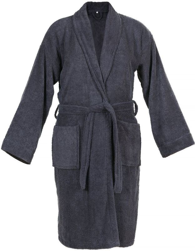 DoubleLife - Badjas - Anthracite - 100% Katoen waarvan 50% Gerecycled Katoen - GRS Gecertificeerd