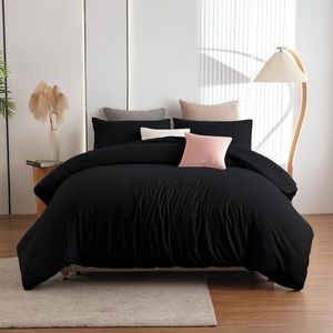 Dekbedovertrek Flanellen – Antraciet – Pluizig & Warm – Kasjmier Touch – Winterbed – Inclusief 2 Kussenslopen met Ritssluiting