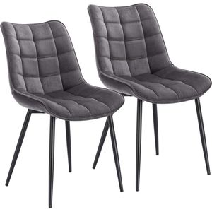 Rootz fluwelen eetkamerstoelen - elegante zitplaatsen - comfortabele stoelen - duurzaam, ergonomisch, veelzijdig - metalen frame - 85,5 cm x 46 x 40,5 cm