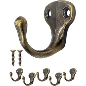Antique bronze hooks set of 5 for wardrobe, towel, and clothes