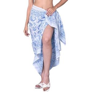 Katoenen Hand Blok Print Sarong voor Dames - Lange Omslagdoek voor Badkleding