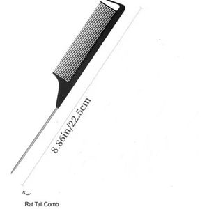 Antistatisch Haar kam met haak - puntkam - kapperskam - styling tool - Zwart