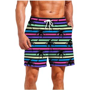 Zwembroek - short meerkleurig met palmbomen XXL